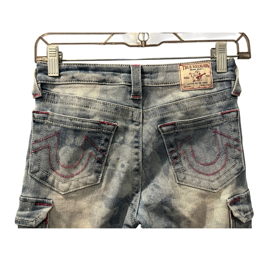 True Religion Teddy Bear Proto Submit Sample Size 8 Girls Cargo Jeans Wide RARE - Picture 10 of 13